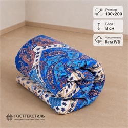Матрас ватный в размере 100х200 борт 8 см ткань Бязь