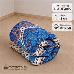 Матрас ватный в размере 150х190 борт 8 см ткань Бязь