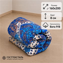 Матрас ватный в размере 160х200 борт 8 см ткань Бязь