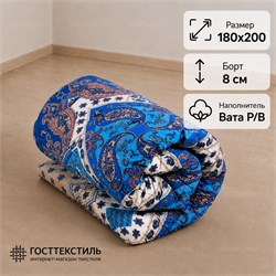 Матрас ватный в размере 180х200 борт 8 см ткань Бязь