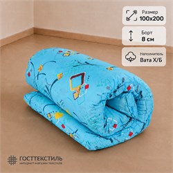 Матрас ватный Х/Б в размере 100х200 борт 8 см ткань Бязь
