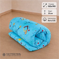 Матрас ватный Х/Б в размере 150х190 борт 8 см ткань Бязь