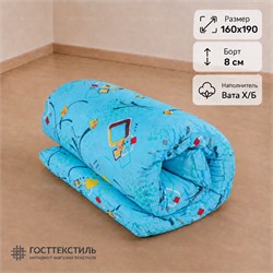 Матрас ватный Х/Б в размере 160х190 борт 8 см ткань Бязь
