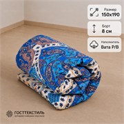 Матрас ватный в размере 150х190 борт 8 см ткань Бязь