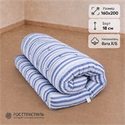 Матрас ватный Х/Б в размере 160х200 борт 18 см ткань ТИК