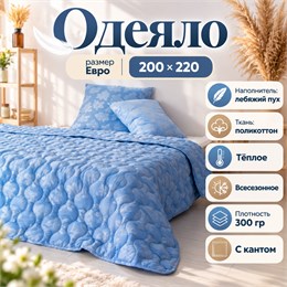 Лебяжье одеяло Евро всесезонное тонкое